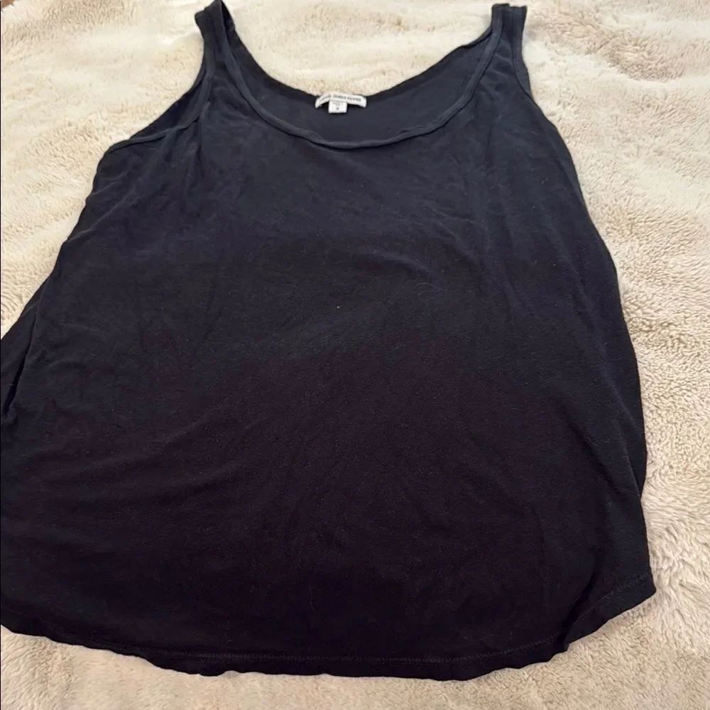 James Perse Black Sleeveless Relaxed Tank Top